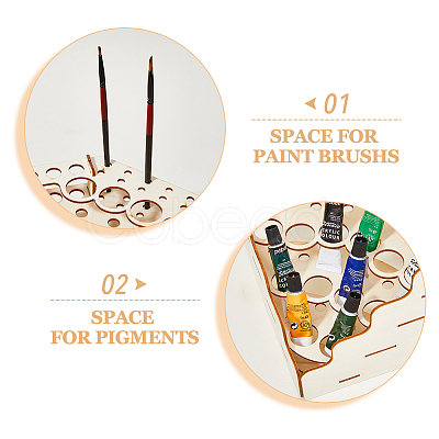 1Pc 5-Layer 24-Hole Triangle Wooden Paint Rack AJEW-HY0001-55-1
