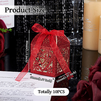 10Pcs Laser Cut Paper Hollow Out Heart & Flowers Candy Boxes CON-TA0001-10D-1