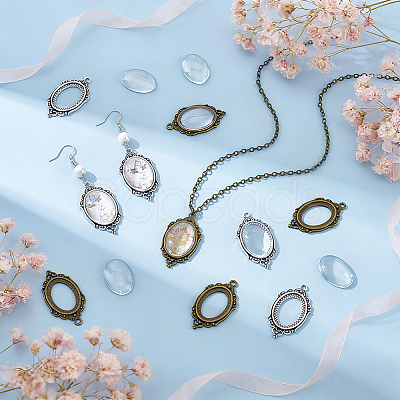 30Pcs Vintage Tibetan Style Alloy Pendant Cabochon Bezel Open Back Settings TIBEP-UN0001-31-1