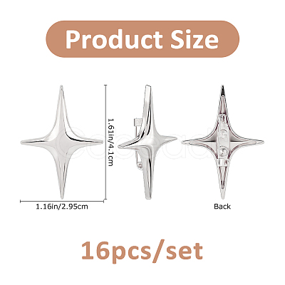 16Pcs Star Alloy Lapel Pins for Backpack Clothes JEWB-FH0002-96P-1