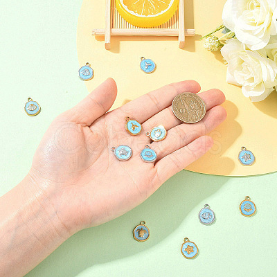 6Pcs 6 Styles 304 Stainless Steel Pendants STAS-YW0011-12G-1