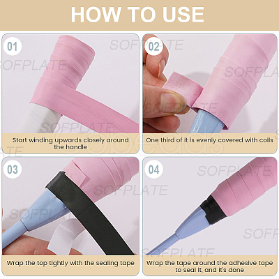 PU Leather Anti-slip Badminton Tennis Racket Grip Tape DIY-SP0005-45F-1