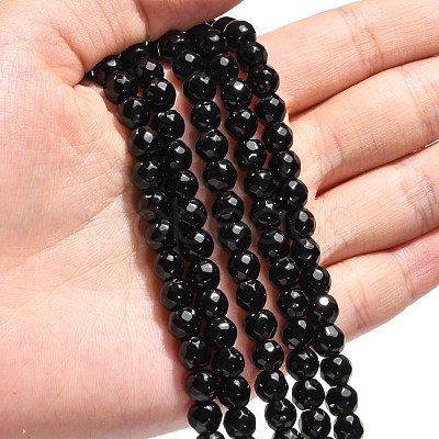 Black Stone Beads Strands X-G-I087-6mm-1