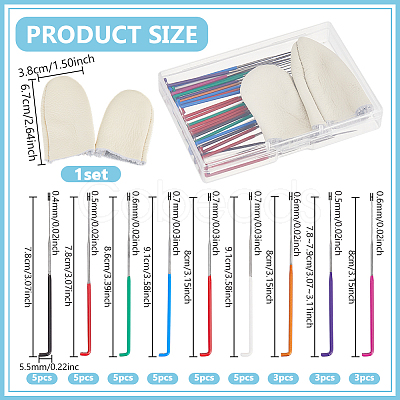 39Pcs 9 Styles Carbon Steel Punch Needles FIND-GA0007-36-1