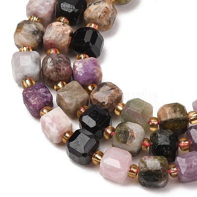 Natural Multicolor Tourmaline Beads Strands GG-CBAC972-A03-01-1