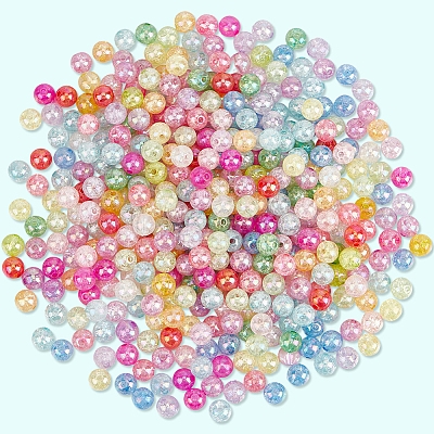 Transparent Crackle Acrylic Beads PACR-PA0001-18A-1