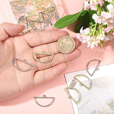 32Pcs 2 Colors Alloy Open Back Bezel Big Pendants FIND-CA0010-88-1