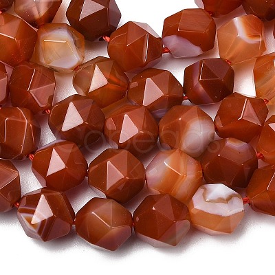 Natural Red Banded Agate Beads Strands G-Z119-A05-03-1