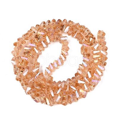 Electroplate Transparent Glass Beads Strands EGLA-Q139-01A-A05-1