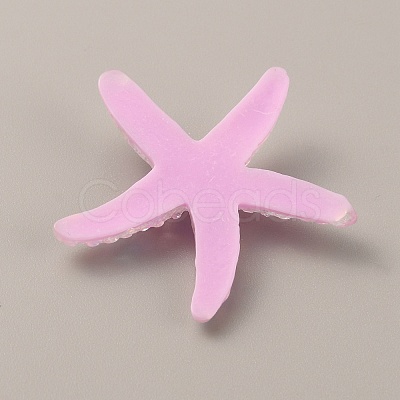 Starfish Translucent Resin Cabochons RESI-WH0028-16E-1