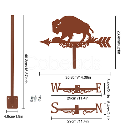 Iron Wind Direction Indicator AJEW-WH0525-002-1