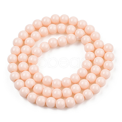 Opaque Solid Color Glass Beads Strands GLAA-T032-P6mm-09-1