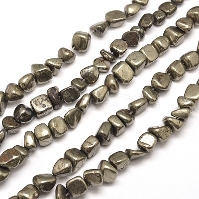 Natural Pyrite Nuggets Beads Strands X-G-I125-82-1