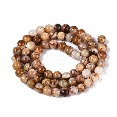 Natural Wood Lace Stone Wooden Jasper Beads Strands G-B128-A04-02-1