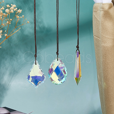 5Pcs Glass Hanging Suncatchers HJEW-FH00193-1