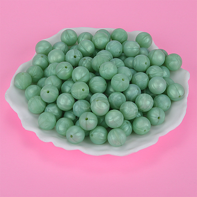 Round Silicone Focal Beads SI-JX0046A-121-1