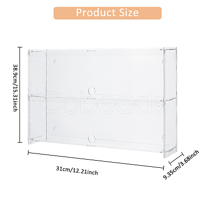 2-Tier Transparent Acrylic Minifigures Display Case ODIS-WH0061-50B-1