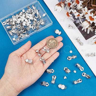 60Pcs Brass Clip-on Earring Settings KK-SP0001-12P-1