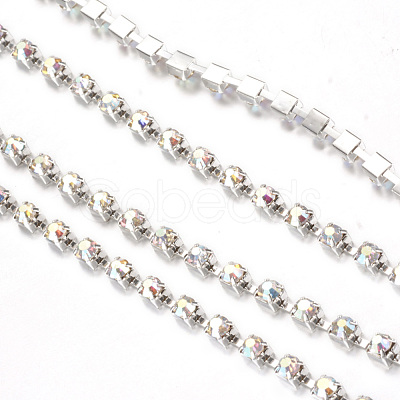 Brass Rhinestone Strass Chains CHC-T002-SS16-02S-1