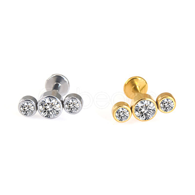 316L Surgical Stainless Steel & G23 Titanium Crystal Rhinestone Labrets for Women Men WG3A239-10-1