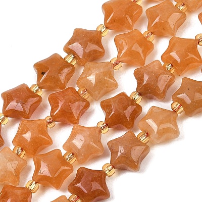 Natural Red Aventurine Beads Strands G-Z080-A22-10mm-1