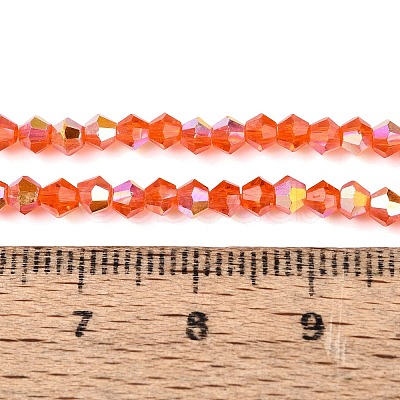 AB Color Plated Transparent Glass Beads Strands GLAA-G127-01K-1