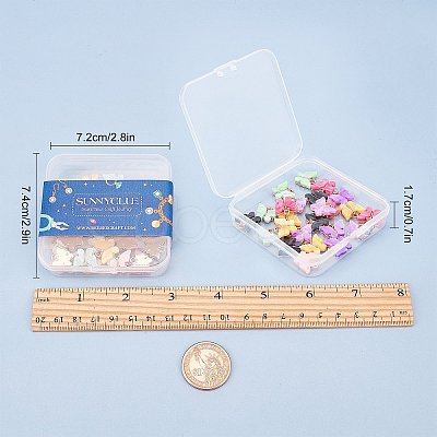 Light Gold Plated Acrylic Charms PALLOY-SC0002-58-1