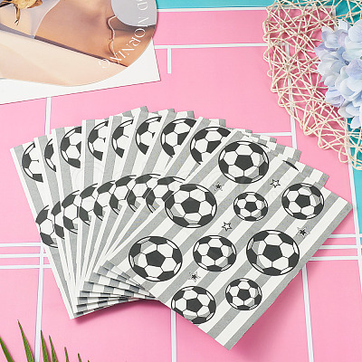 15Pcs Football Print Paper Cady Bags ABAG-TA0002-33B-1