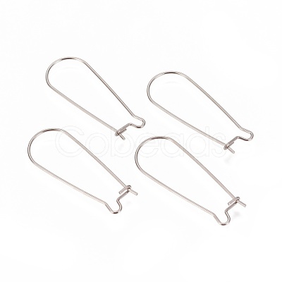 Tarnish Resistant 304 Stainless Steel Hoop Earrings Findings Kidney Ear Wires STAS-L216-22A-P-1