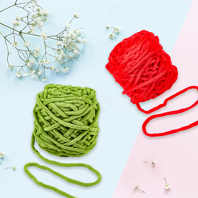 2 Skeins 2 Colors Super Bulky Chenille Polyester Yarn OCOR-CY0002-63B-1