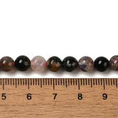 Natural Multicolor Tourmaline Round Bead Strands G-F269-05-6mm-1