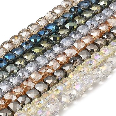 Electroplate Transparent Glass Beads Strands GLAA-C029-03B-1