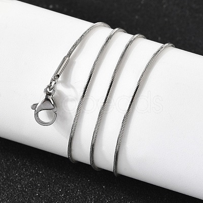 0.9MM 304 Stainless Steel Snake Chain Necklaces for Women Men STAS-V011-04A-P-1