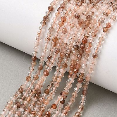 Natural Copper Rutilated Quartz Beads Strands G-P629-A01-02-1