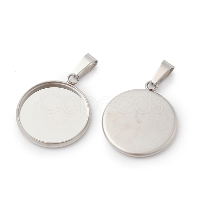 304 Stainless Steel Pendant Cabochon Settings STAS-I328-01F-P-1