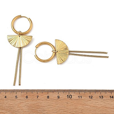 304 Stainless Steel & 201 Stainless Steel Snake Chain Tassel Dangle Earrings EJEW-JE07388-1