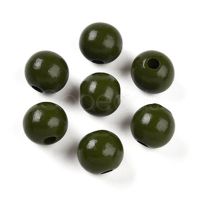 Painted Natural Wood Beads WOOD-A018-16mm-06-1