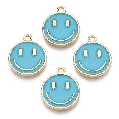 Light Gold Tone Alloy Enamel Pendants ENAM-N056-197D-1