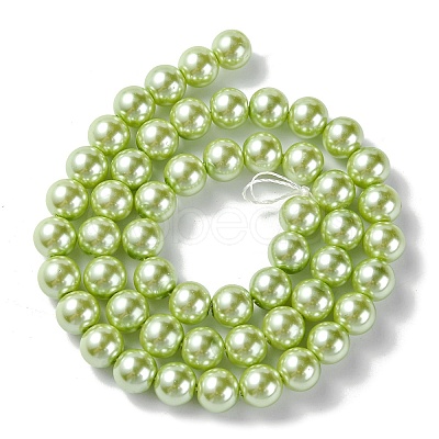 Eco-Friendly Dyed Glass Pearl Round Bead Strands HY-A002-8mm-RB065-1