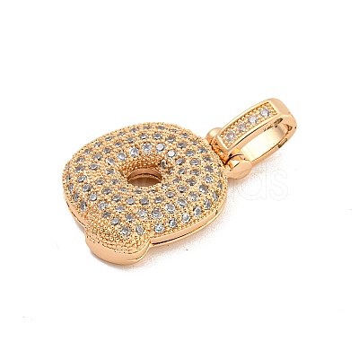Brass Micro Pave Clear Cubic Zirconia Pendants KK-B099-01G-Q-1
