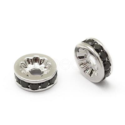 Brass Micro Pave Grade AAA Cubic Zirconia Bead Spacers ZIRC-G100-8mm-61P-NR-1