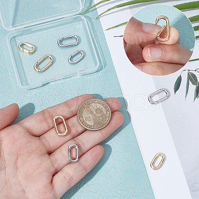 8Pcs 4 Styles Brass Spring Gate Rings KK-UN0005-38-1