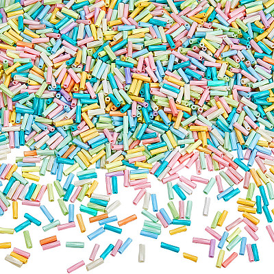 60G Baking Paint Glass Tube Beads GLAA-SC0003-43A-1