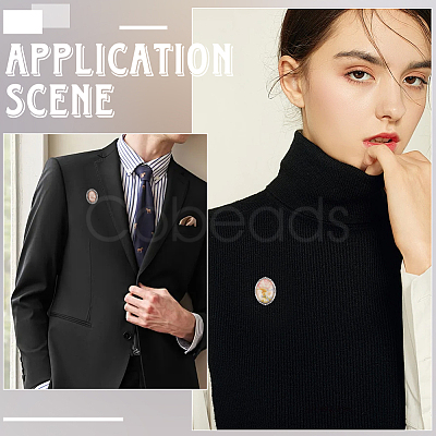 DIY Oval Alloy Brooch Making Kits DIY-SC0028-86-1