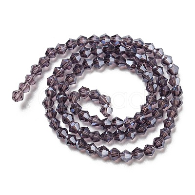 Transparent Electroplate Glass Beads Strands GLAA-F029-2mm-C04-1