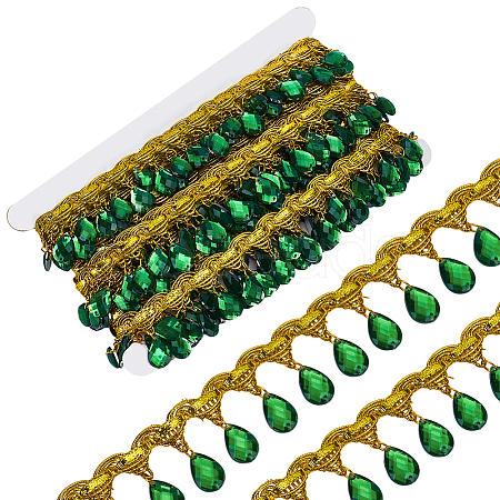 Polyester Lace Ribbon with Plastic Charms Tassel DIY-WH0656-11A-1
