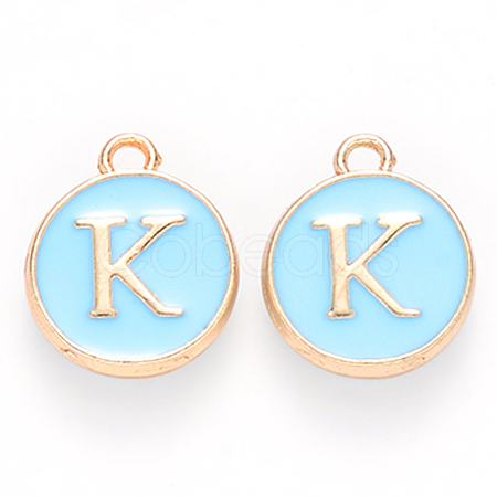 Golden Plated Alloy Enamel Charms X-ENAM-S118-04K-1