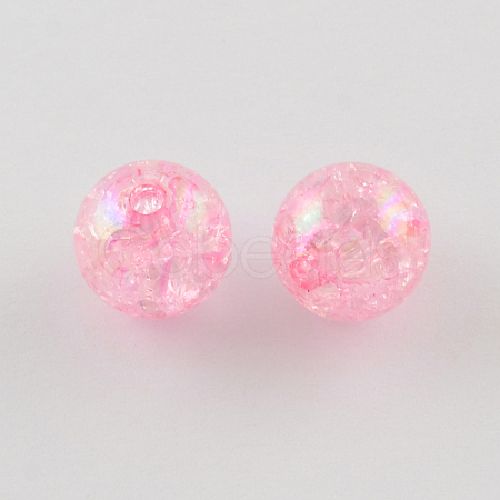 Transparent Crackle Acrylic Beads CACR-R011-8mm-01-1