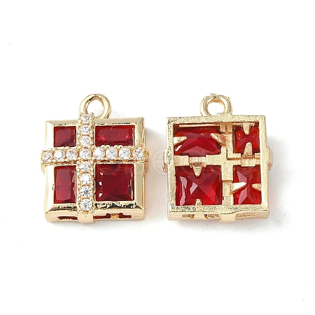 Brass Pave Cubic Zirconia Pendants KK-G462-44KCG-02-1