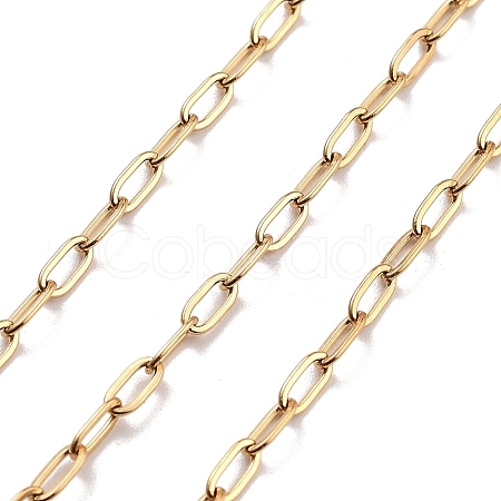 PVD Vacuum Plating 304 Stainless Steel Paperclip Chains CHS-H026-02G-01-1